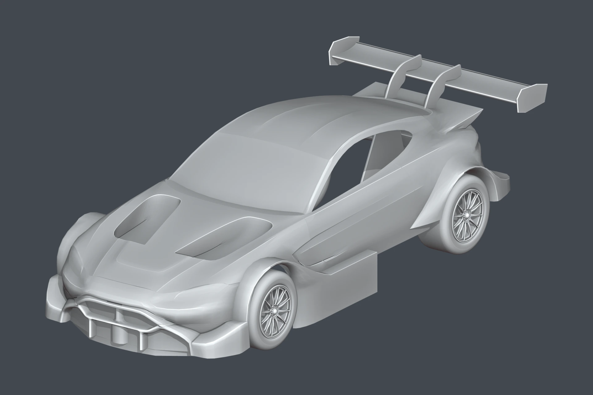 Aston Martin Vantage DTM exterior study showing the body, wheels, aero surfaces and rear wing.