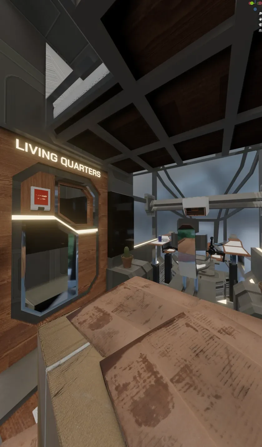 Living-quarters interior from the prototype.