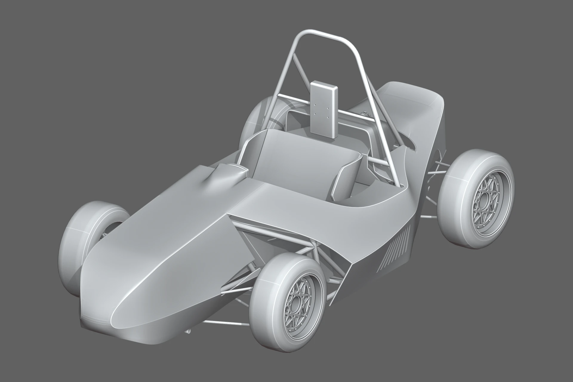 Compiled vehicle geometry in a neutral Blender presentation.
